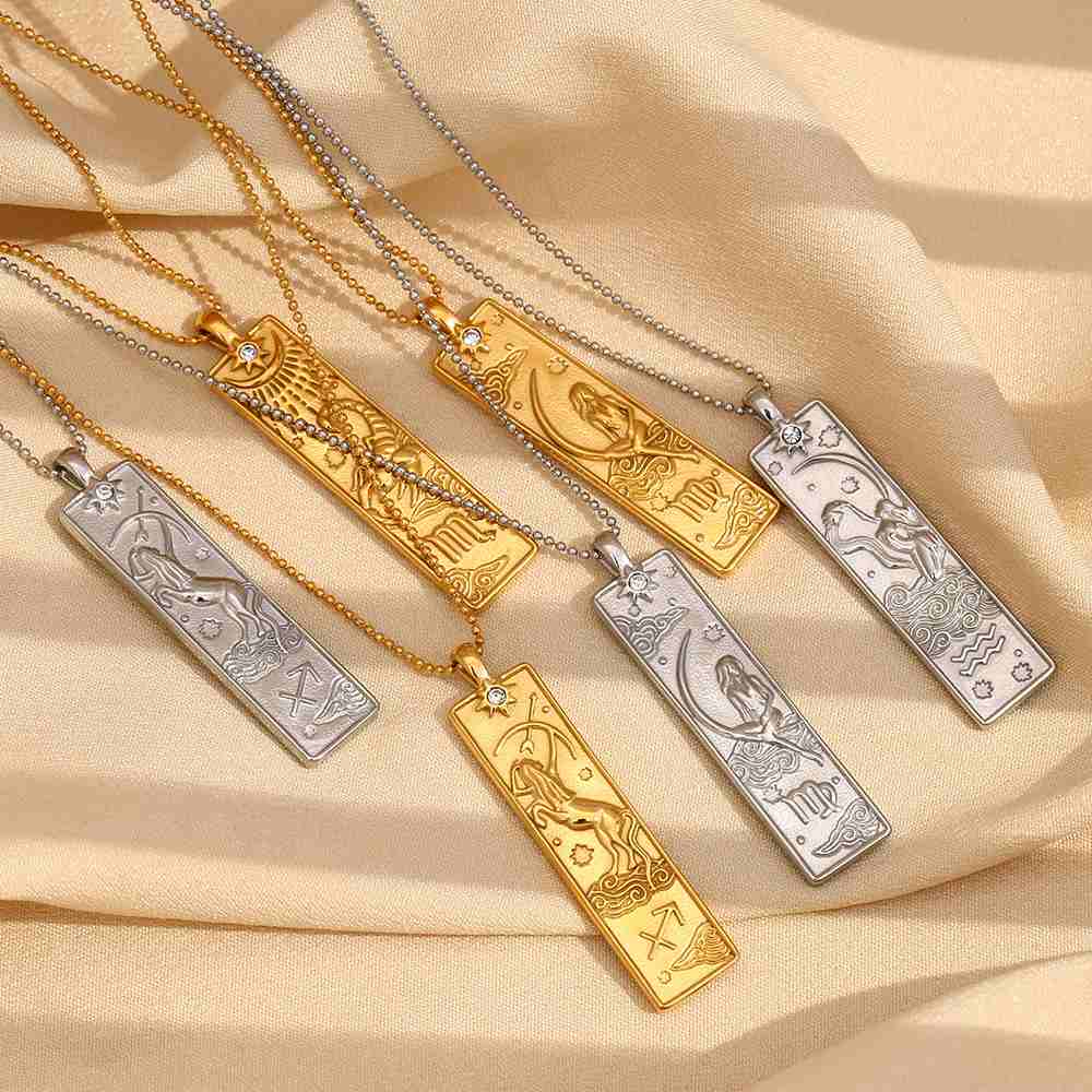 Zodiac Square Pendant Necklace
