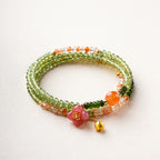 Green Apatite Layered Wrap Bracelet | Gemini Zodiac Crystal