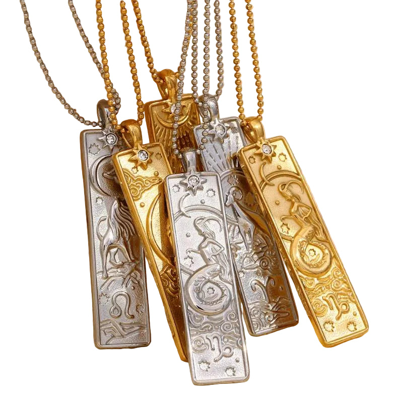 Zodiac Square Pendant Necklace
