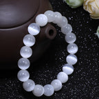 Natural Selenite Beaded Bracelet for Women | Serenity