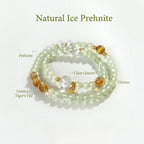 Natural Prehnite & Mixed Gemstone Wrap Bracelet for Women
