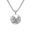 Virgo Zodiac Graceful Sculpted Tin Maiden Pendant Necklace