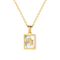 Virgo Mother of Pearl Necklace | Zodiac Square Pendant