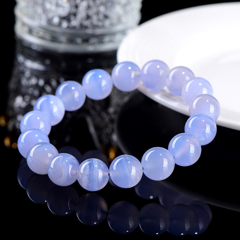 Natural Blue Lace Agate Beaded Bracelet for Her | Calm(6A)