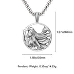 Virgo Zodiac Graceful Sculpted Tin Maiden Pendant Necklace