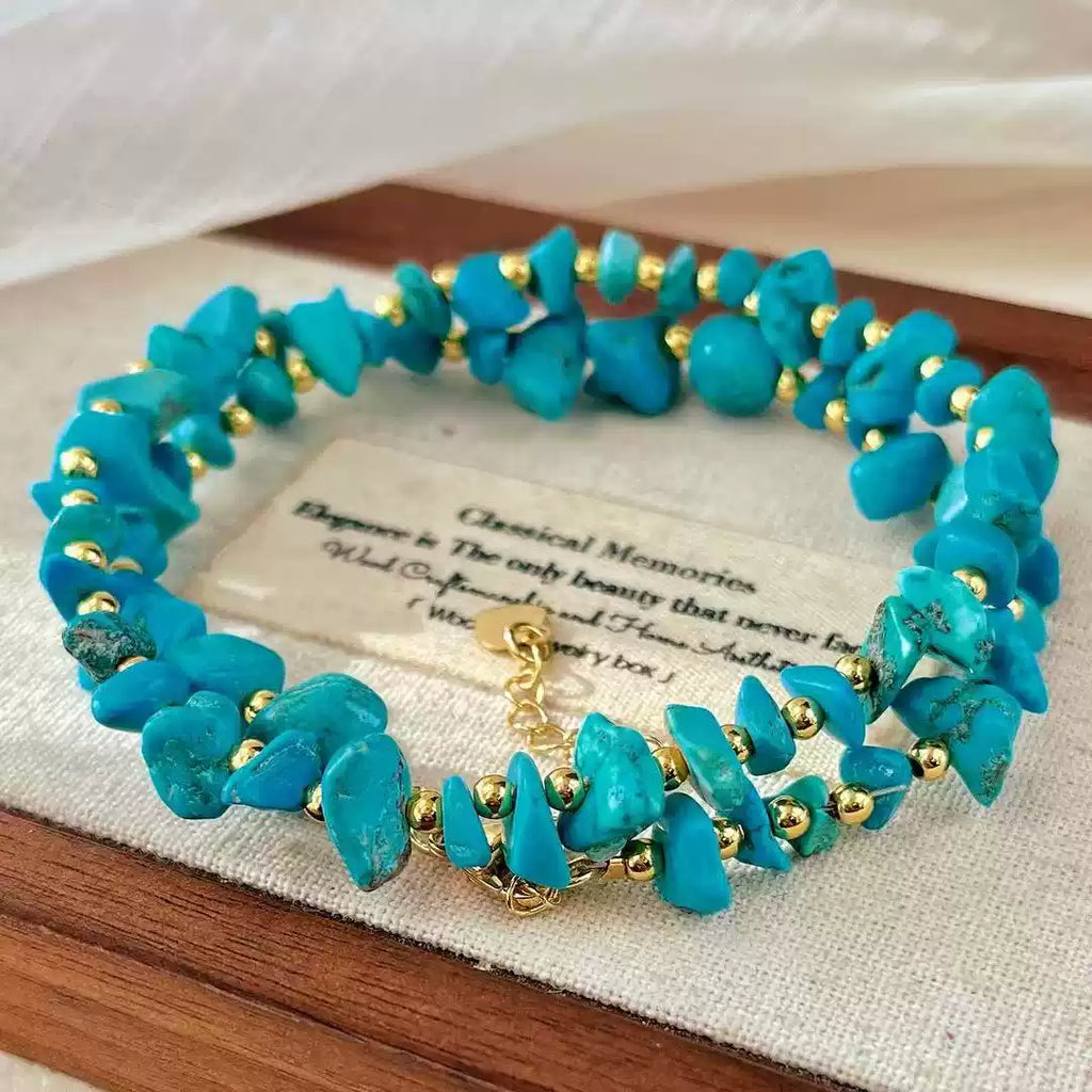 Faux Turquoise Chip Collar Necklace for Women