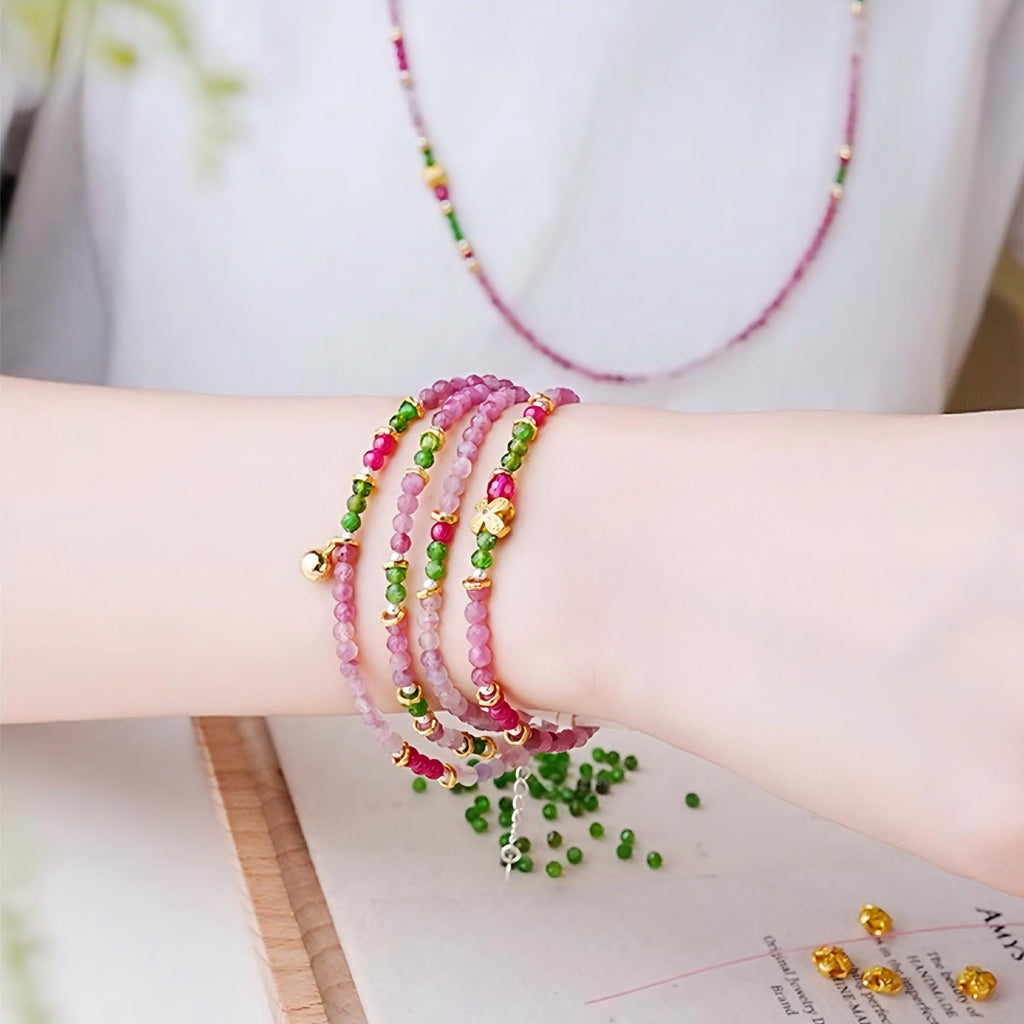 Tourmaline Layered Wrap Bracelet | Virgo Zodiac Crystal