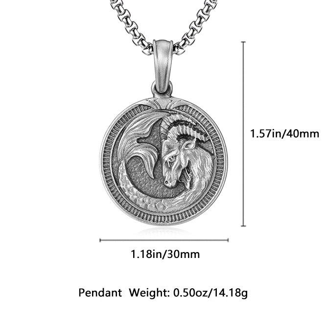 Leo Zodiac Majestic Sculpted Tin Lion Pendant Necklace