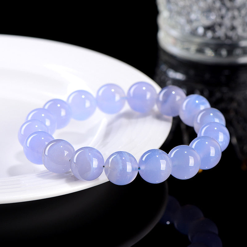 Natural Blue Lace Agate Beaded Bracelet for Her | Calm(6A)