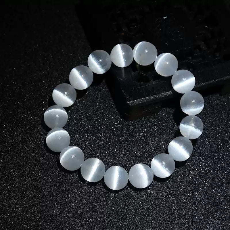Natural Selenite Beaded Bracelet for Women | Serenity