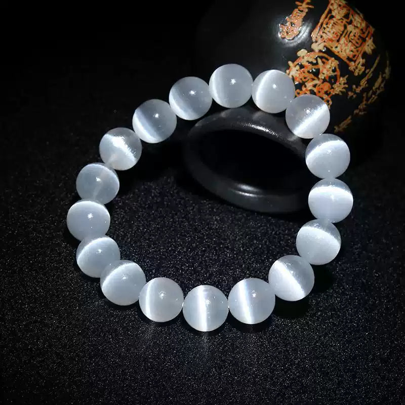 Natural Selenite Beaded Bracelet for Women | Serenity