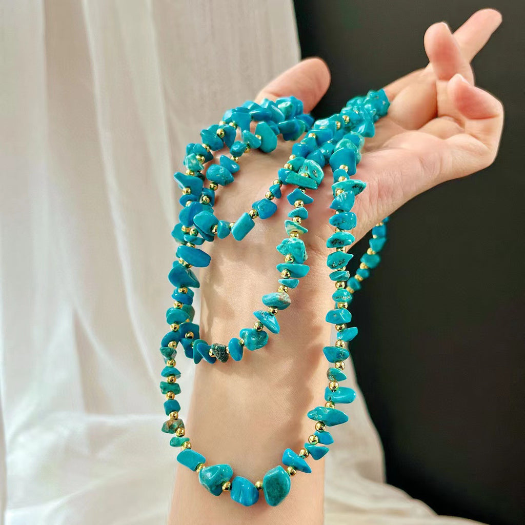 Growth & Opportunity Faux Turquoise Chip Collar Necklace