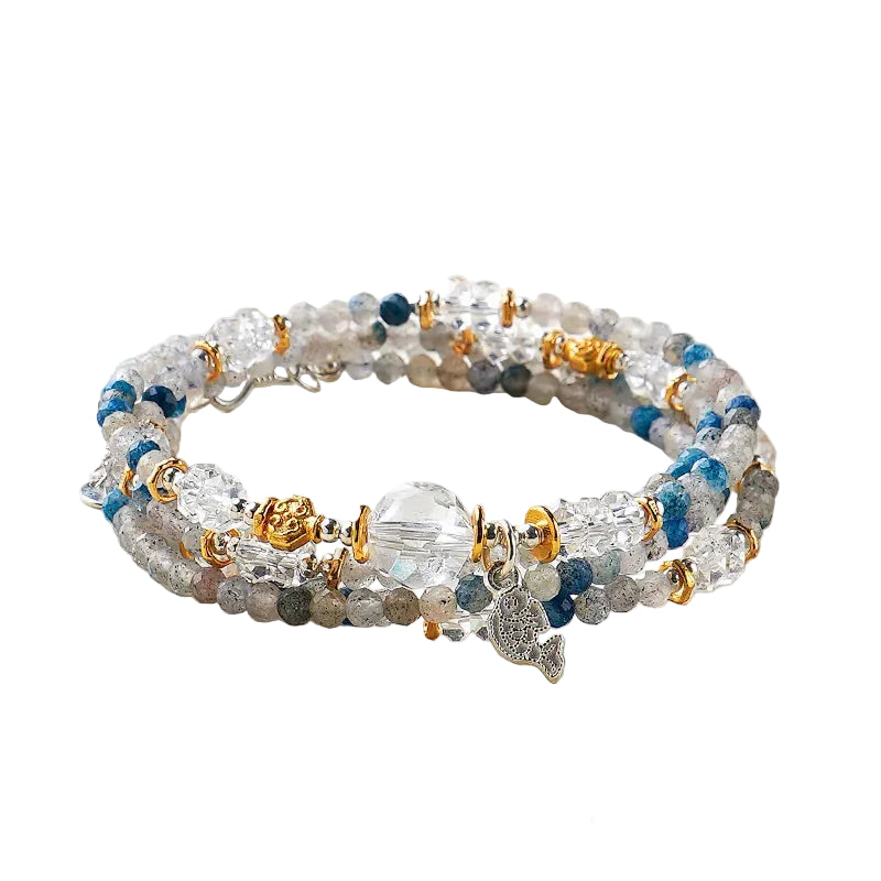 K2 Crystal Layered Wrap Bracelet | Aquarius Zodiac Jewelry
