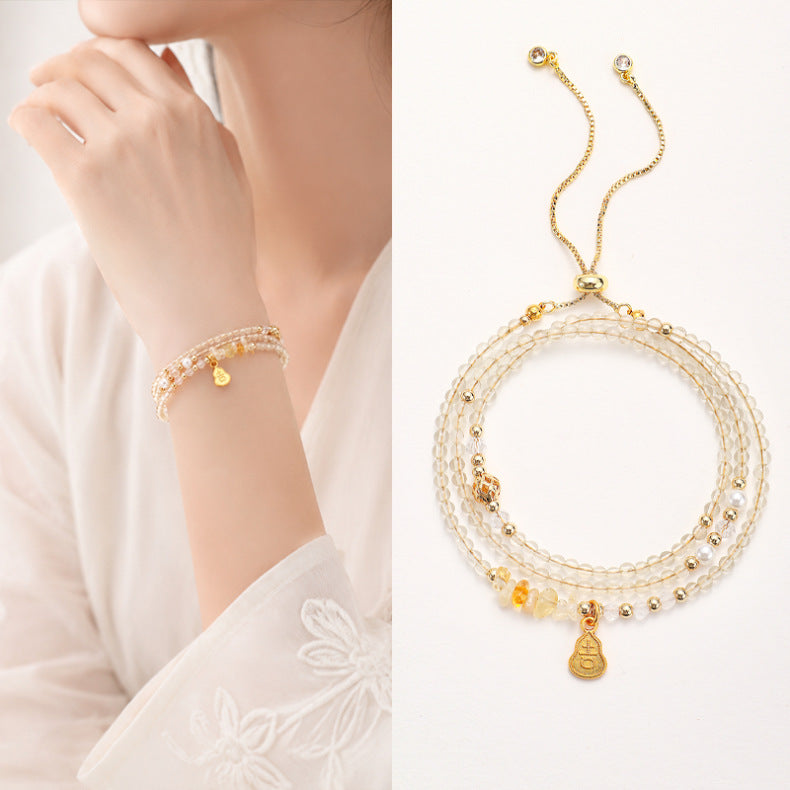 Natural Citrine Layered Wrap Bracelet | Prosperity & Joy