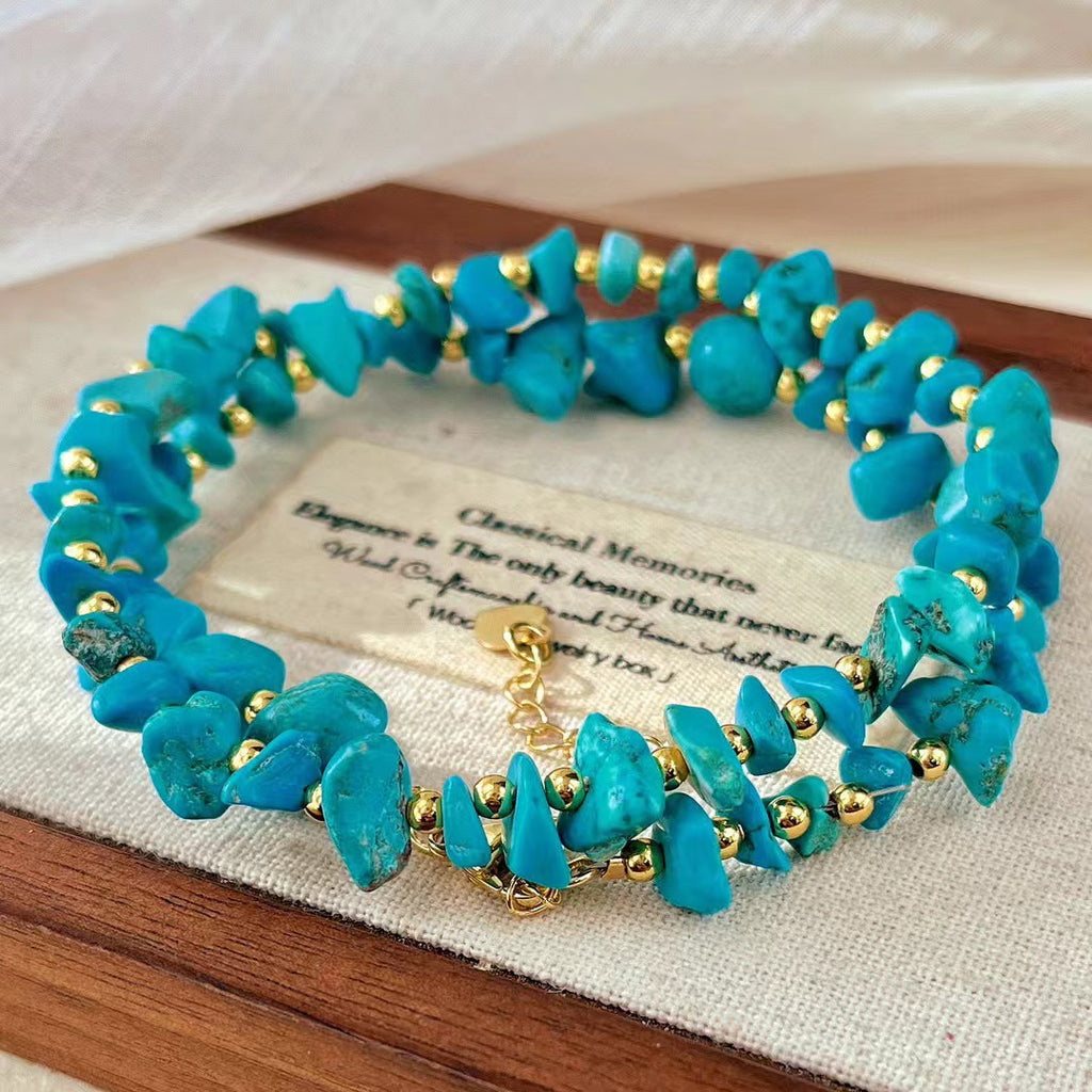 Growth & Opportunity Faux Turquoise Chip Collar Necklace