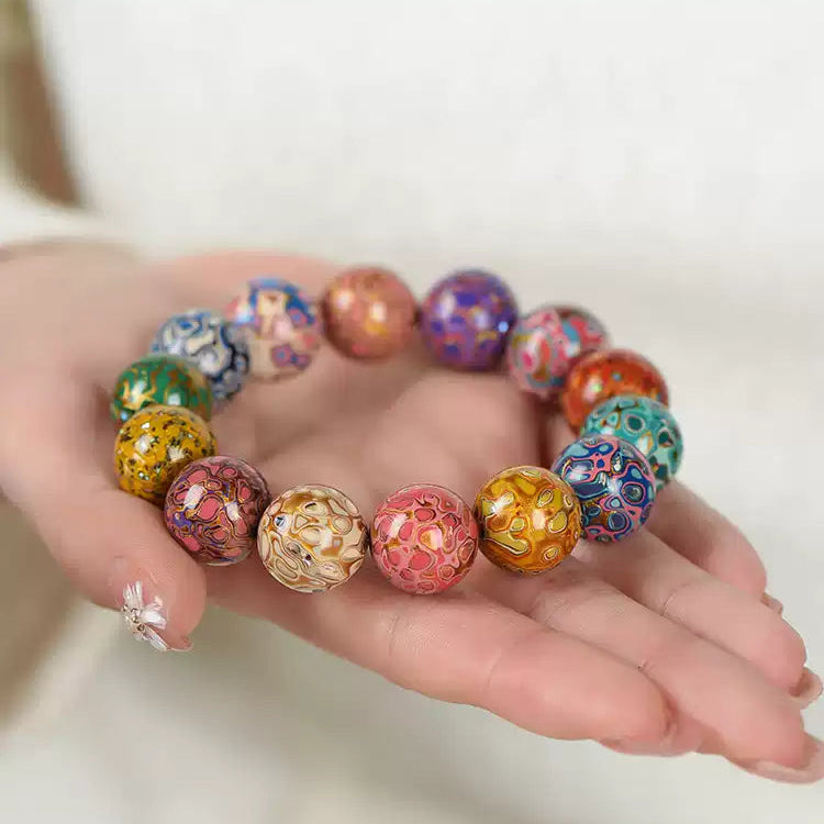 Intangible Heritage Lacquer Opal-Style Bracelet for Women