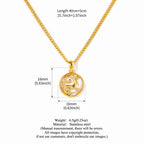 Capricorn Gold-Tone Titanium Steel Coin Necklace