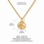Scorpio Gold-Tone Titanium Steel Coin Necklace
