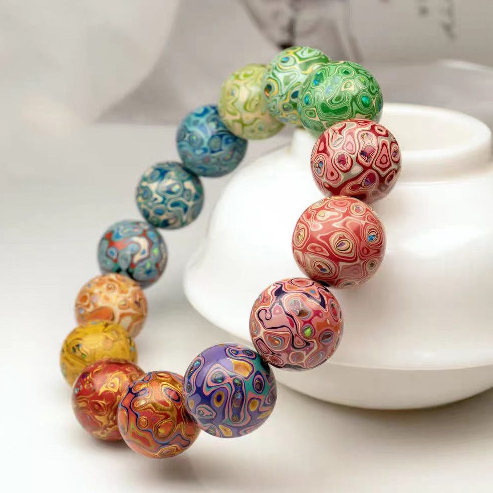 Intangible Heritage Lacquer Opal-Style Bracelet for Women