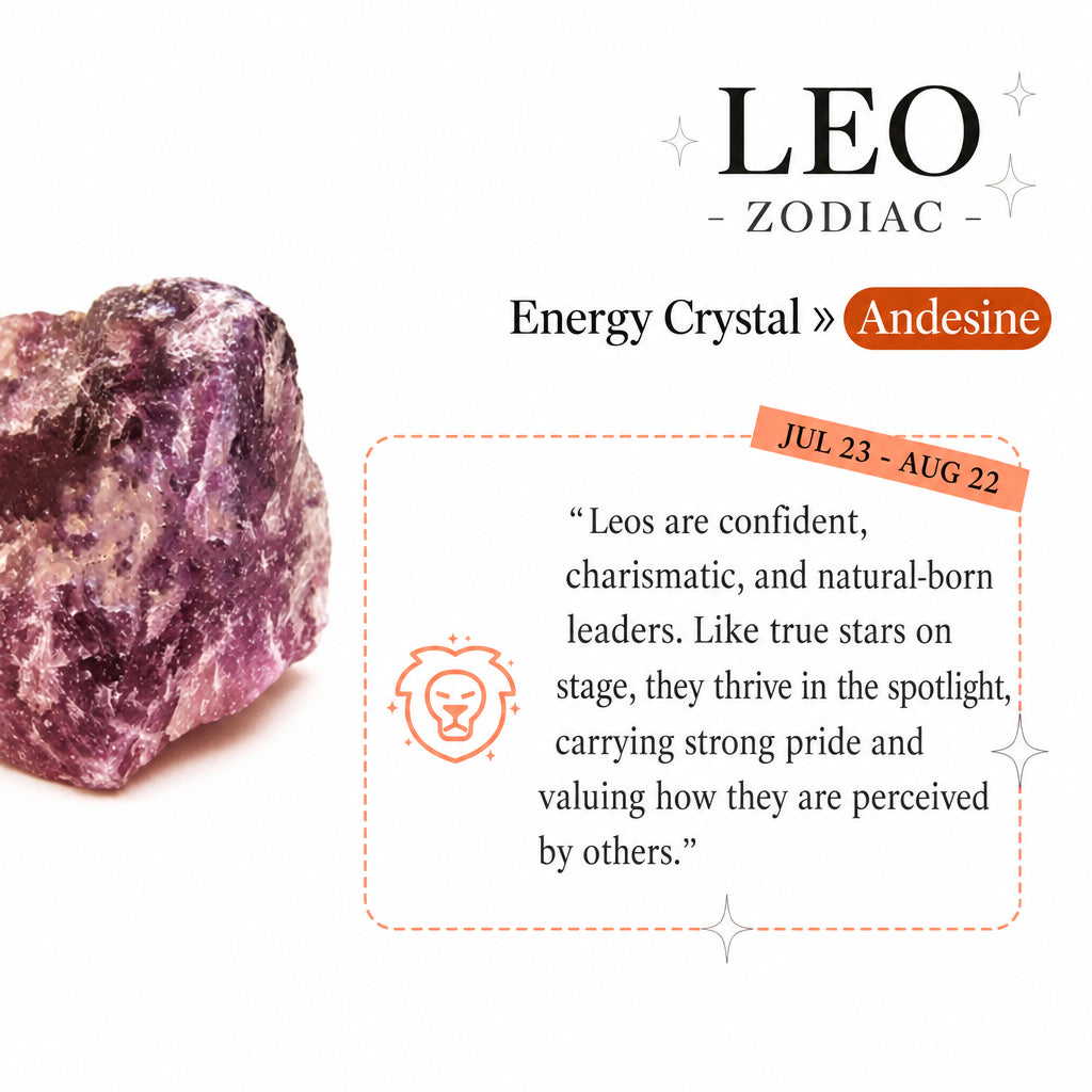 Andersonite Layered Wrap Bracelet | Leo Zodiac Lion Charm