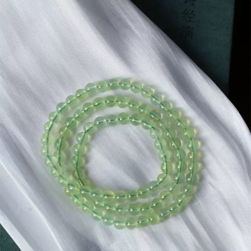 Natural Ice Prehnite Multi-Wrap Bracelet for Women | Serenity