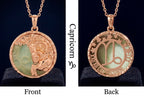 Capricorn Amazonite Disc Pendant Necklace in Copper Alloy