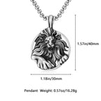 Leo Zodiac Majestic Sculpted Tin Lion Pendant Necklace