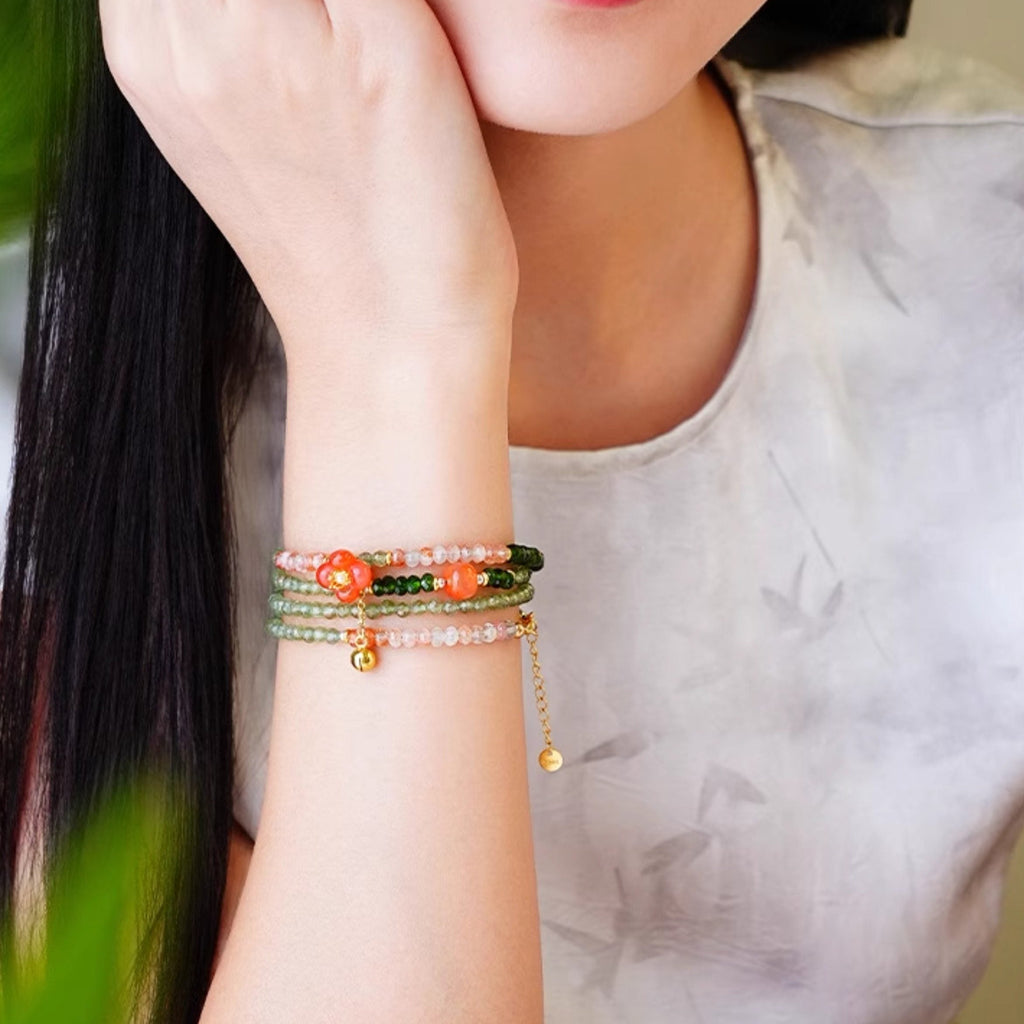 Green Apatite Layered Wrap Bracelet | Gemini Zodiac Crystal