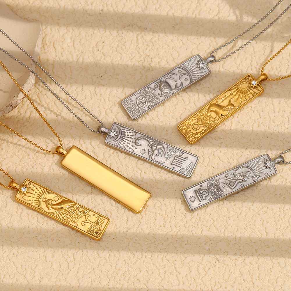 Zodiac Square Pendant Necklace