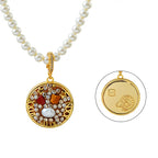 Aries Zodiac Bold Elegance Pearl Pendant Charm Necklace