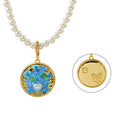 Gemini Zodiac Pearl Necklace with Golden Celestial Pendant