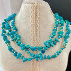 Faux Turquoise Chip Collar Necklace for Women