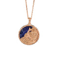 Pisces Zodiac Sodalite Disc Pendant Necklace