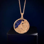 Pisces Zodiac Sodalite Disc Pendant Necklace