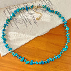 Growth & Opportunity Faux Turquoise Chip Collar Necklace