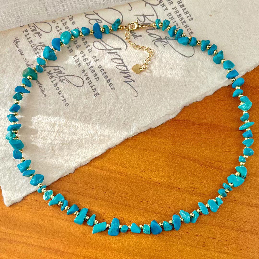 Growth & Opportunity Faux Turquoise Chip Collar Necklace