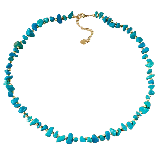 Growth & Opportunity Faux Turquoise Chip Collar Necklace