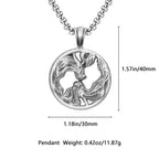 Gemini Zodiac Expressive Sculpted Tin Twins Pendant Necklace