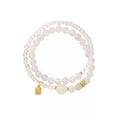White Crystal Moonstone Double Wrap Bracelet Lucky Charm