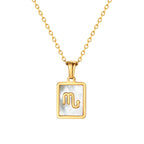 Scorpio Mother of Pearl Necklace | Zodiac Square Pendant
