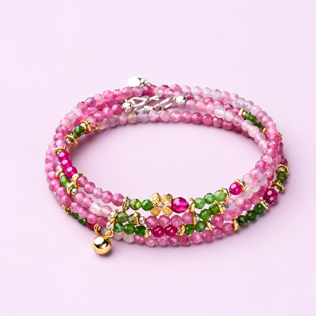 Tourmaline Layered Wrap Bracelet | Virgo Zodiac Crystal