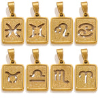 Aries Zodiac Celestial Square Pendant | Gold-Tone Jewelry