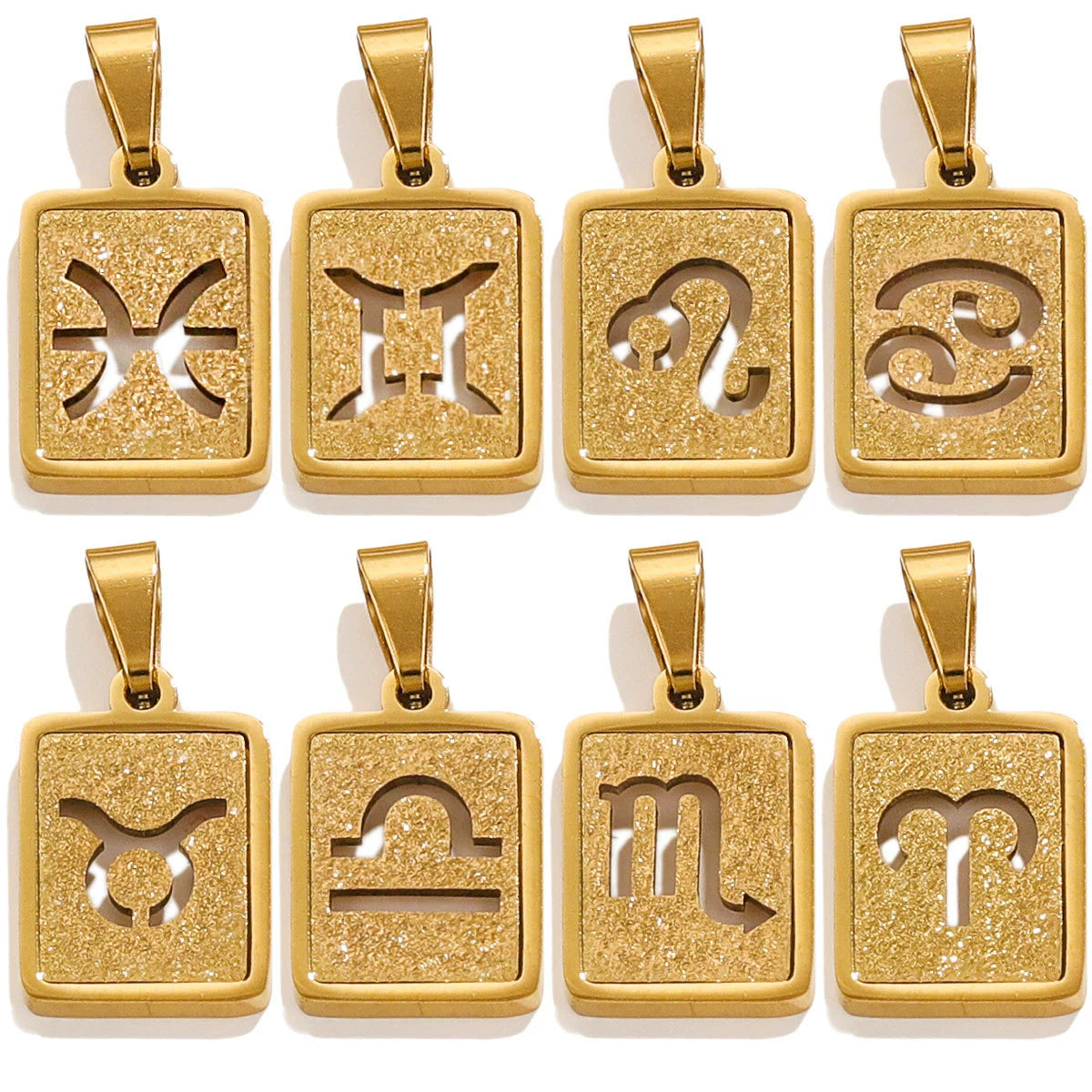Libra Zodiac Celestial Square Pendant | Gold-Tone Jewelry