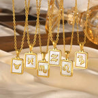 Taurus Mother of Pearl Necklace | Zodiac Square Pendant