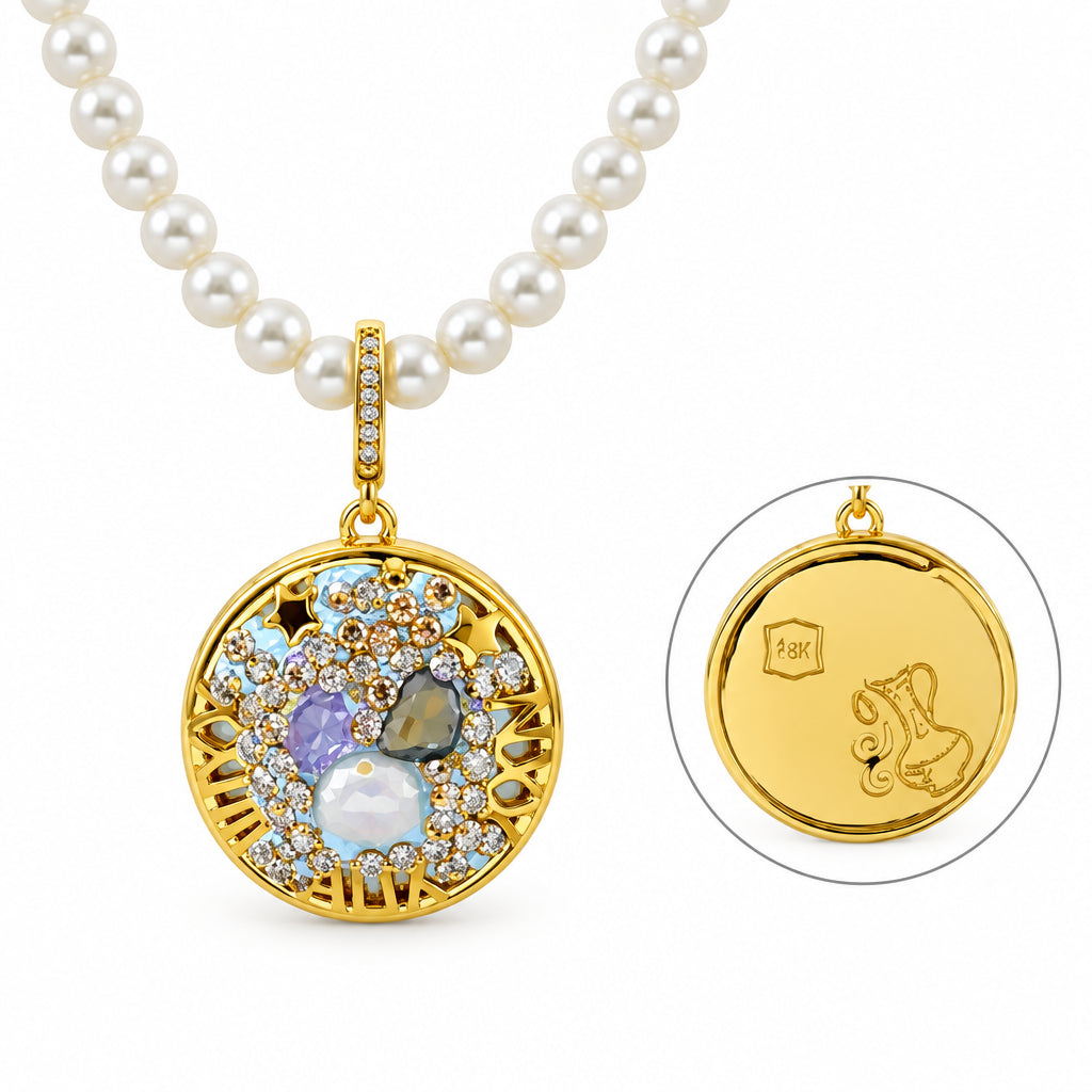 Aquarius Pearl Necklace | Zodiac Jewelry & Astrology Gifts
