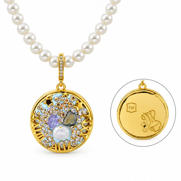 Aquarius Pearl Necklace | Zodiac Jewelry & Astrology Gifts