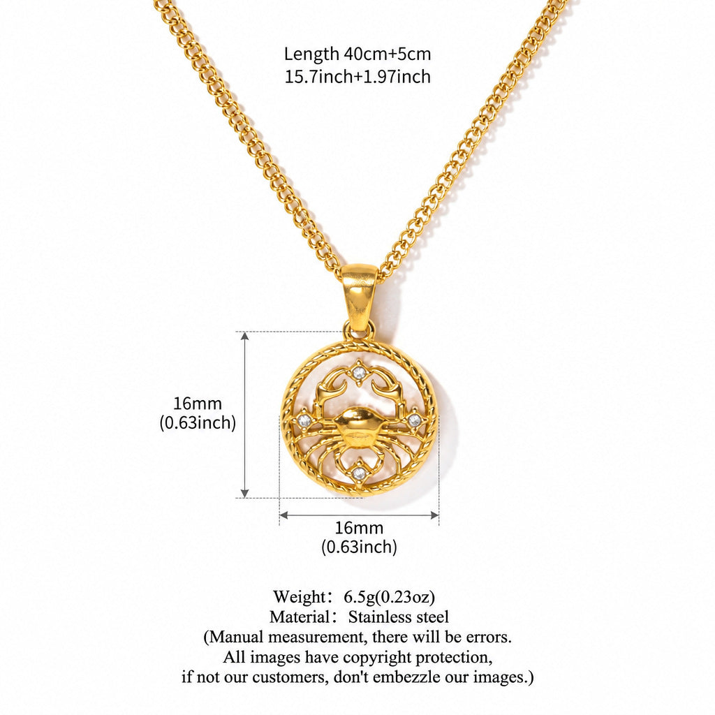 Cancer Zodiac Coin Necklace