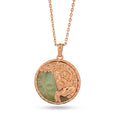 Capricorn Amazonite Disc Pendant Necklace in Copper Alloy