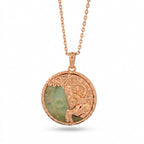 Capricorn Amazonite Disc Pendant Necklace in Copper Alloy