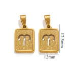 Aries Zodiac Celestial Square Pendant | Gold-Tone Jewelry